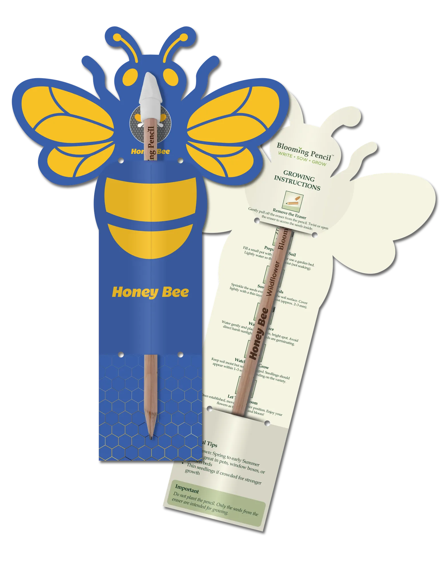 Blooming Pencil with Bee Shaped Backing Card