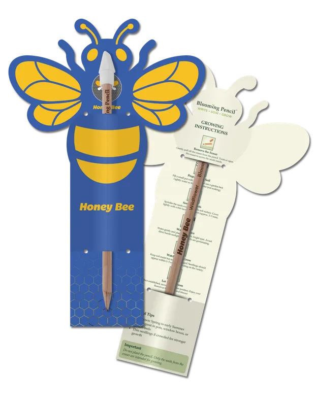 Blooming Pencil with Bee Shaped Backing Card