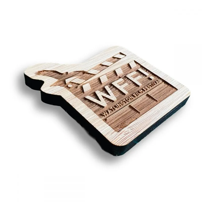 Engraved Bamboo Pin Badge (UK Made: Bespoke 50mm)