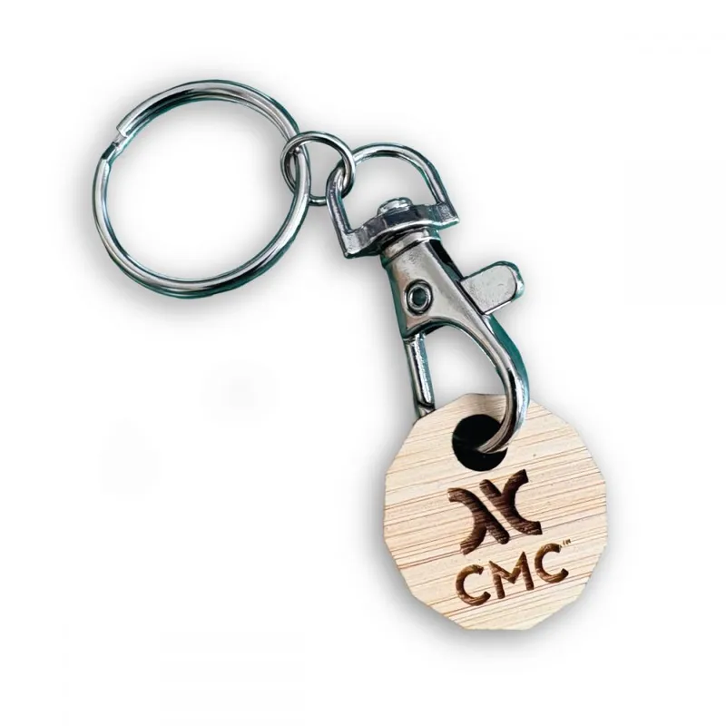 Bamboo Trolley Coin Keyring (UK Made)