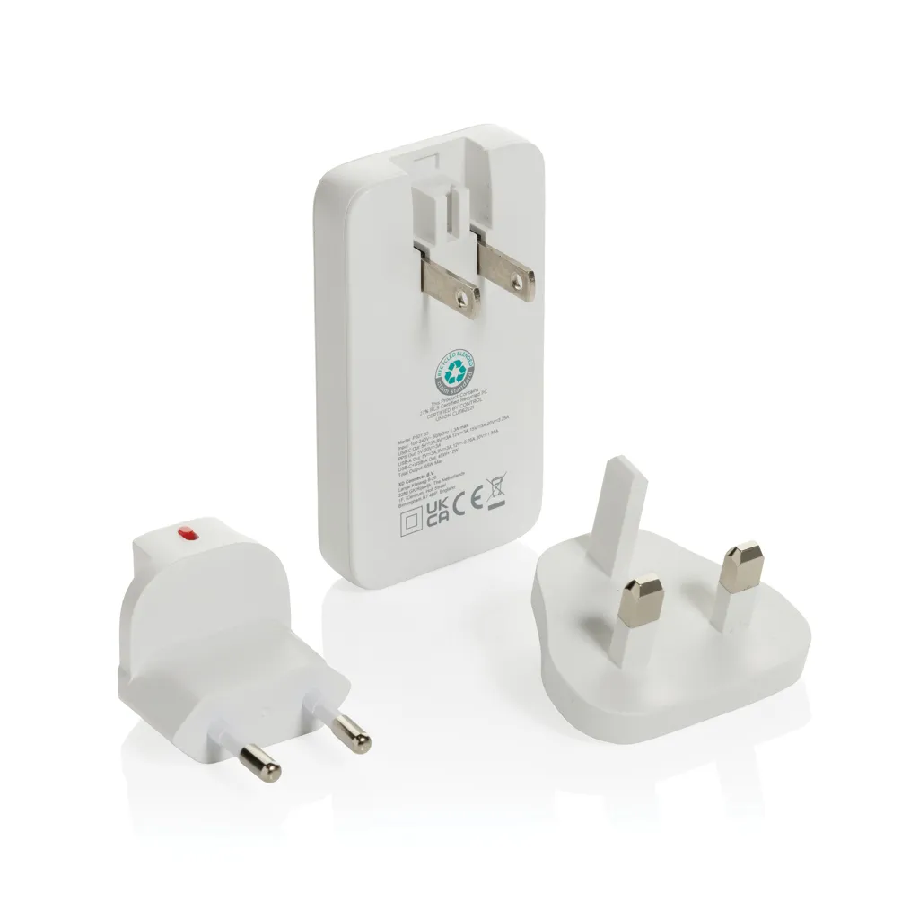 Fluxo RCS 65W flat GAN charger with universal connectors