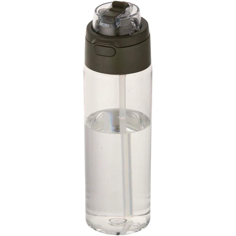 Theron 700 ml RCS recycled plastic water bottle with dual function lid and flip straw