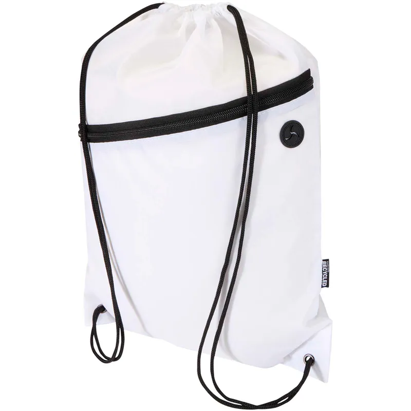 Oriole RPET drawstring bag with zipped front pocket 5L