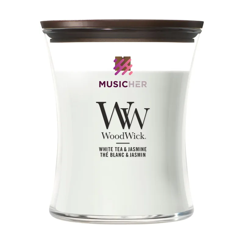 WoodWick White Tea & Jasmine Medium Candle