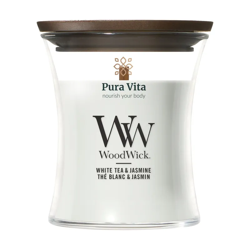 WoodWick White Tea & Jasmine Mini Candle