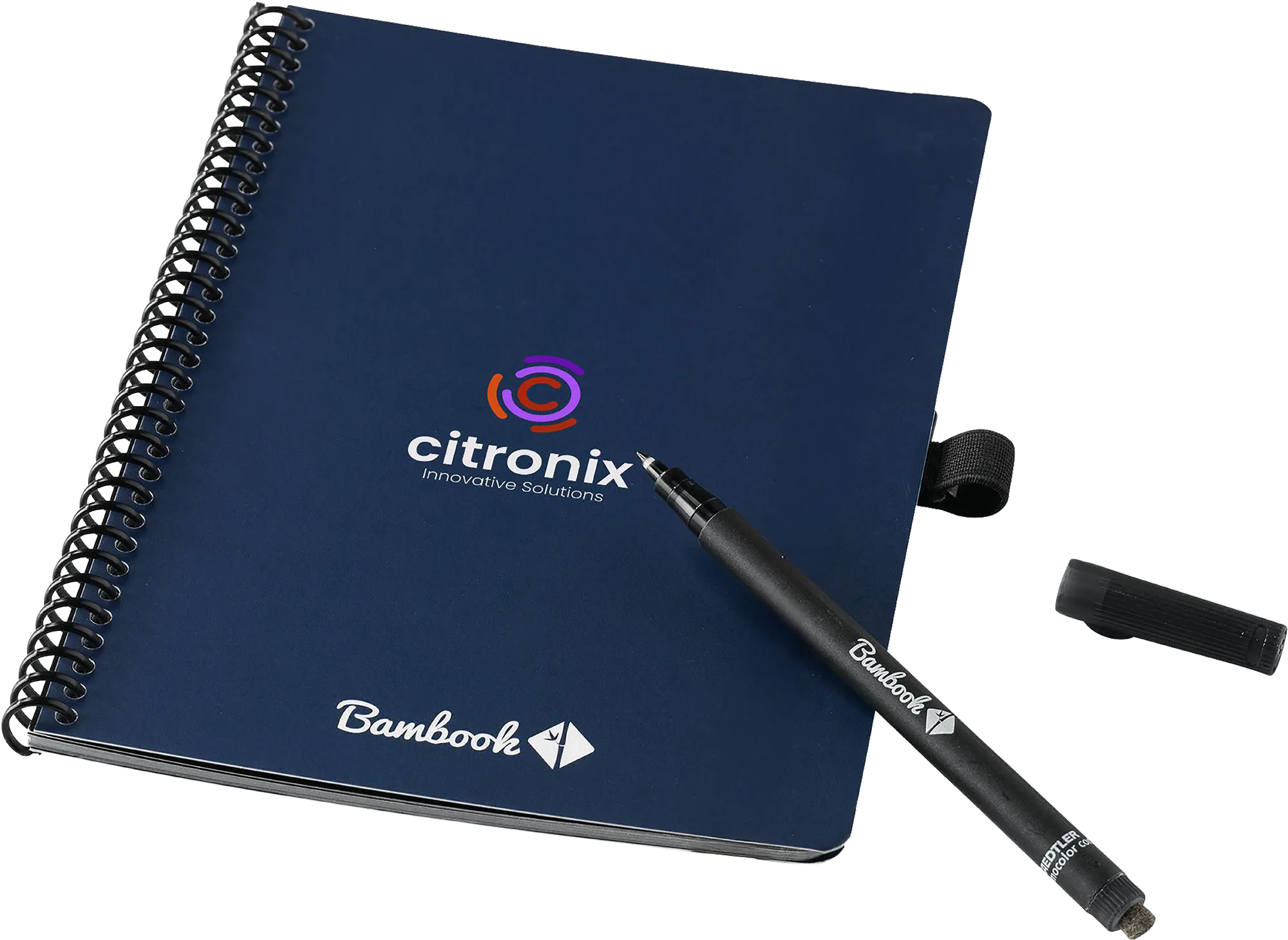 Bambook notebook with dot grid paper & pen loop (approx. A5)