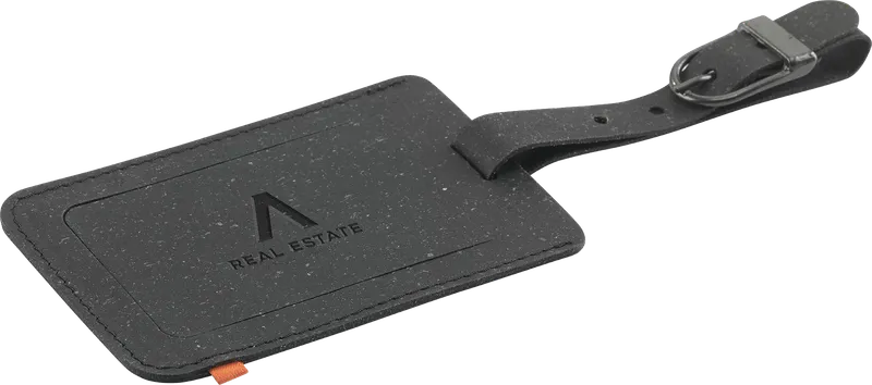 Made recycled leather luggage tag