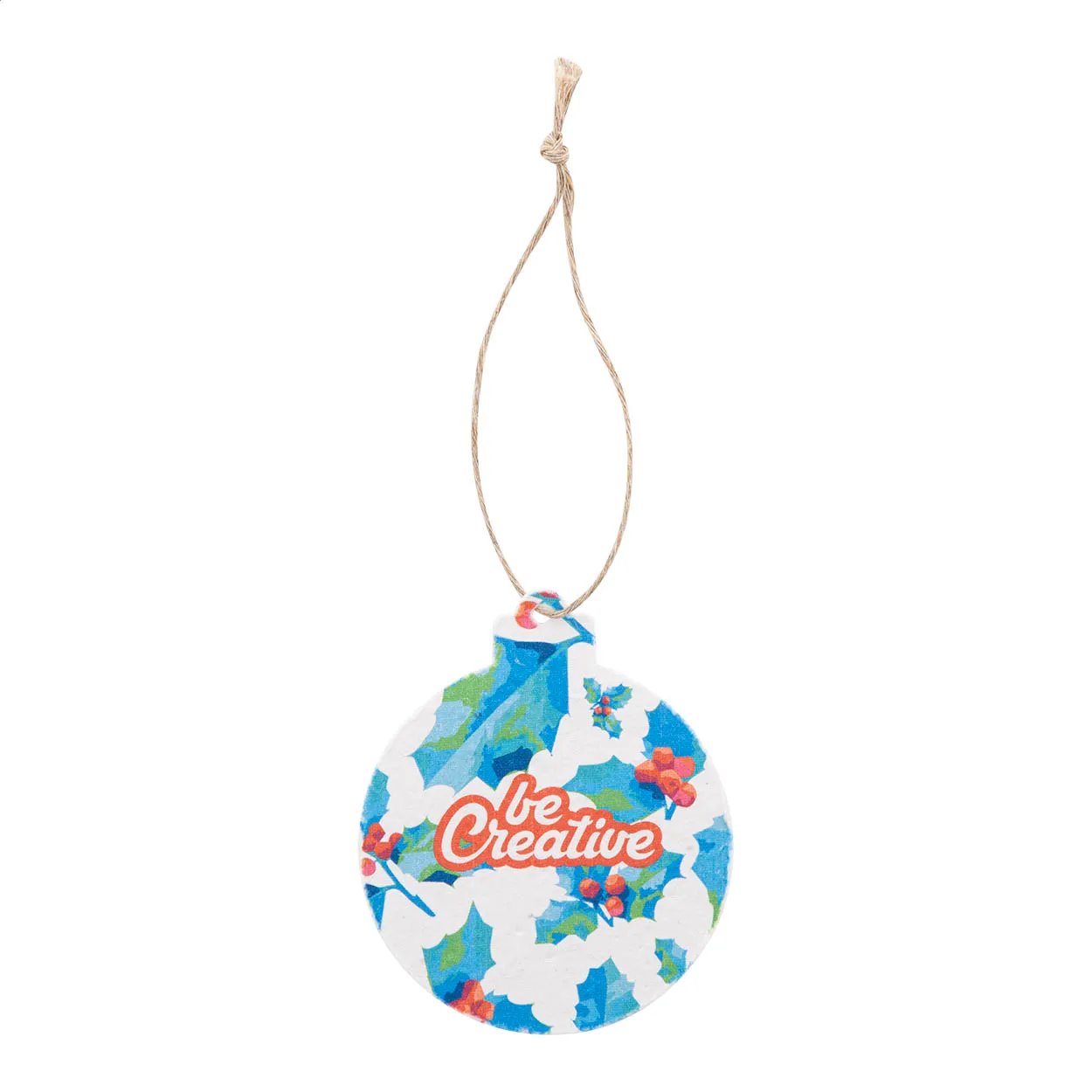 custom seed paper Christmar tree ornament, round